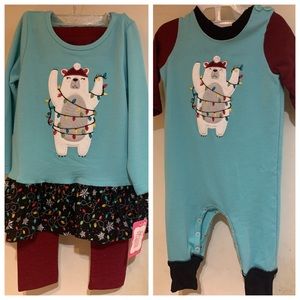 RicRac & Ruffles Matching Sets - RicRac & Ruffles Girls Christmas Tunic Set (3T) RicRac & Ruffles Matching Sets - RicRac & Ruffles Girls Christmas Tunic Set (3T)